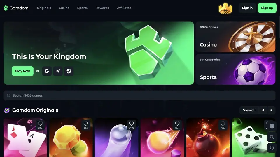 Gamdom: druhá ověřovaná možnost pro Krypto kasina s rychlými výběry bez falešných časů